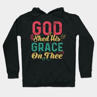 4th Of July Groovy Patriotic God Shed His Grace On Thee Hoodie